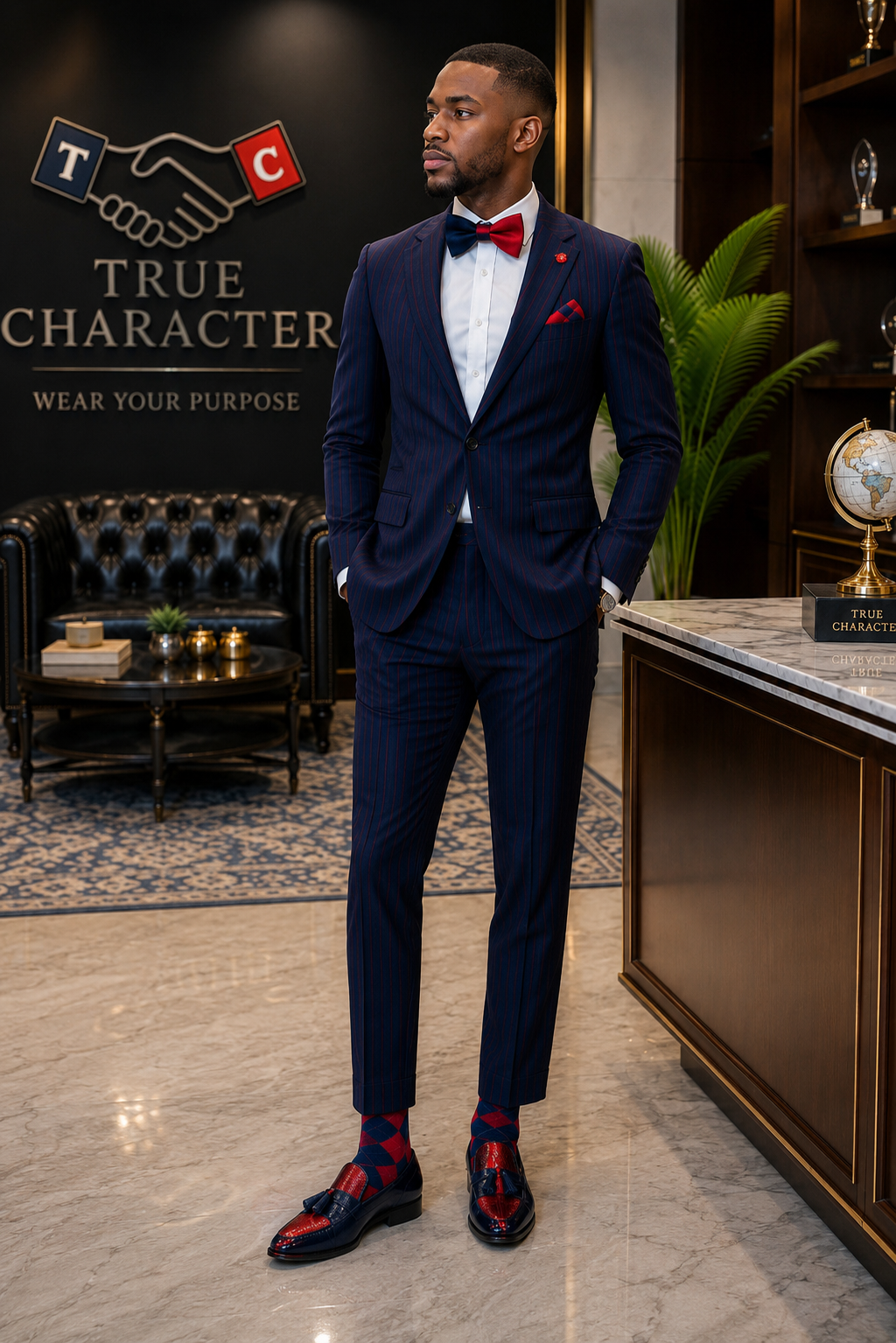 The True Character Signature Two Tone Self Tie Bow Tie