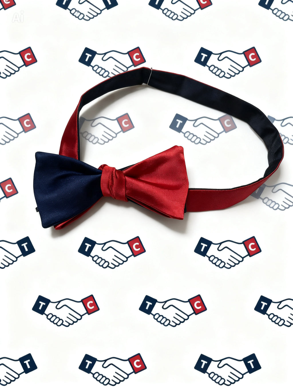 True Character Signature Two-Tone Self-Tie Bow Tie – Red & Navy