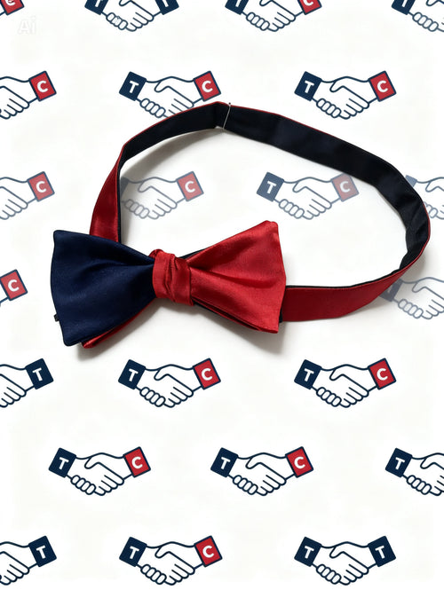 True Character Signature Two-Tone Self-Tie Bow Tie – Red & Navy